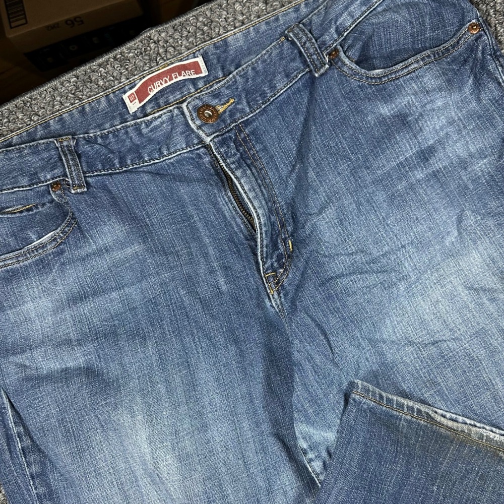 Gap Curvy Flare Jeans Womens 20 Medium Wash Blue Denim Flared Leg